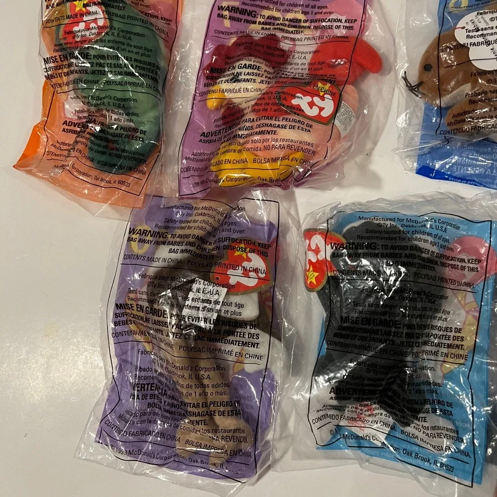 Vintage 1999 McDonalds Ty Teenie Beanie Babies Lot of 11 Sealed Happy Meal Toys